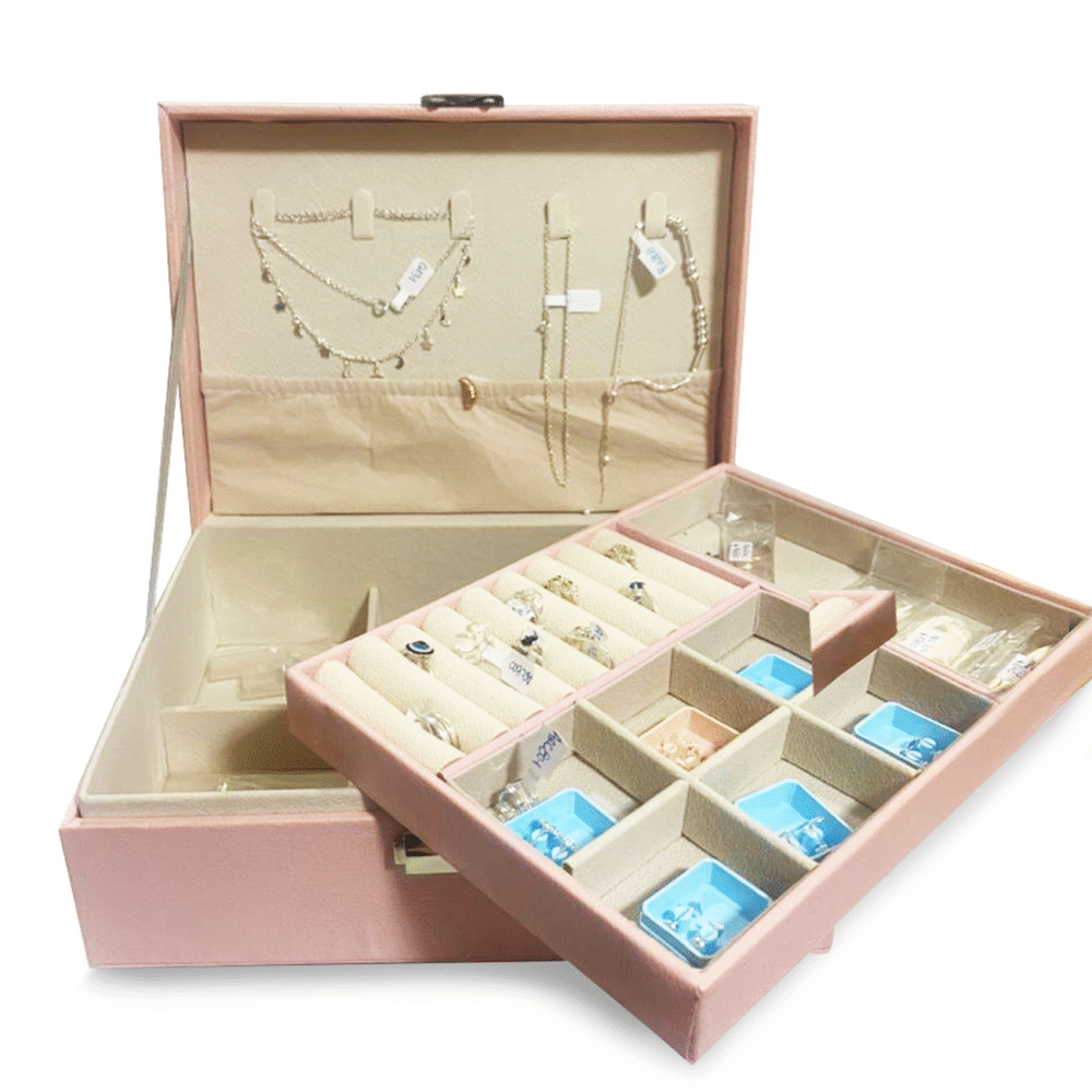 JOY0600-JOYERO ROSA KING CON 40 JOYAS DE PLATA 925 (PRODUCTOS SIN ELECCION, SURTIDOS)
