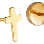 AROS ABRIDORES BEBE DE ORO 18K CON FORMA DE CRUZ - ABO085