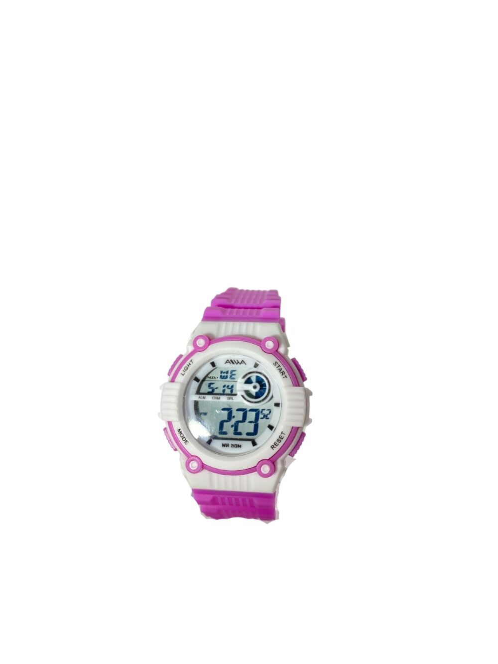 RELOJ AIWA MAGENTA CON DETALLES BLANCOS Y GRISES-RE655 - Imagen 2