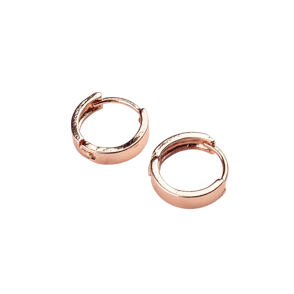 AROS DE PLATA 925 ROSE ARGOLLITA ANCHA LISA - AGR131