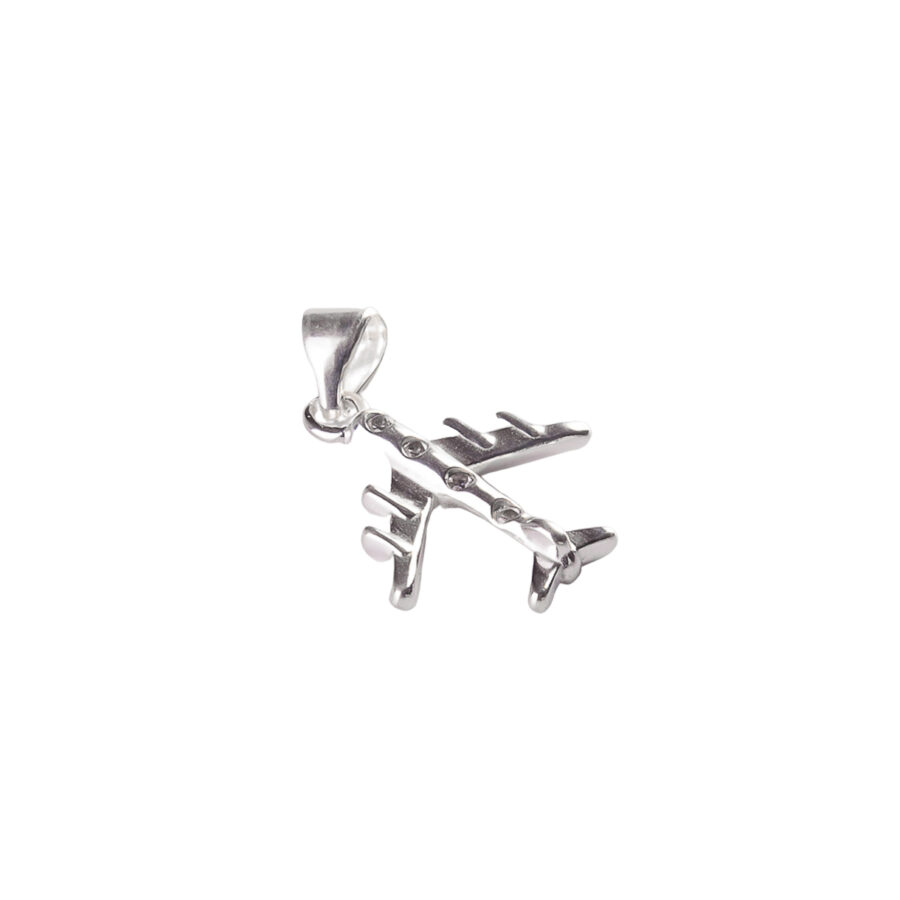 DIJE DE PLATA 925 AVION CON ZIRCONIA - DJA15 - Imagen 2