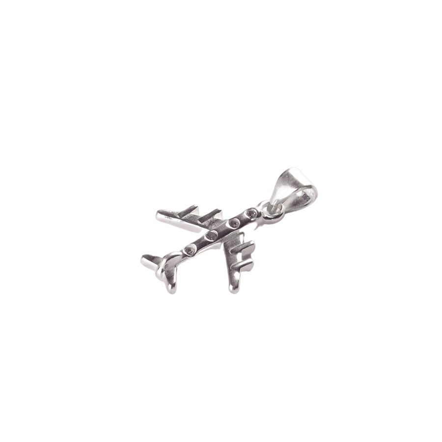 DIJE DE PLATA 925 AVION CON ZIRCONIA - DJA15