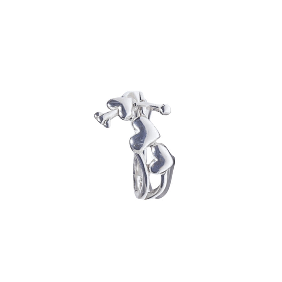 ANILLO PLATA 925 TRES CORAZONES PEQUEÑOS CON FLECHA - AP0847