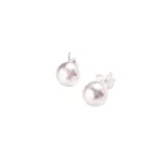 AROS PASANTES DE ACERO BLANCO CON PERLA PLATEADA (7MM) - Imagen 2