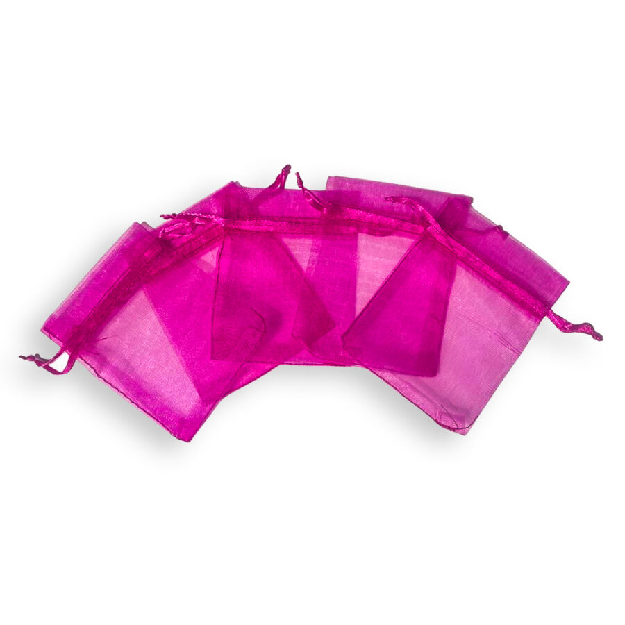 BOLSAS DE ORGANZA MAGENTA POR 5 UNIDADES-BDO03