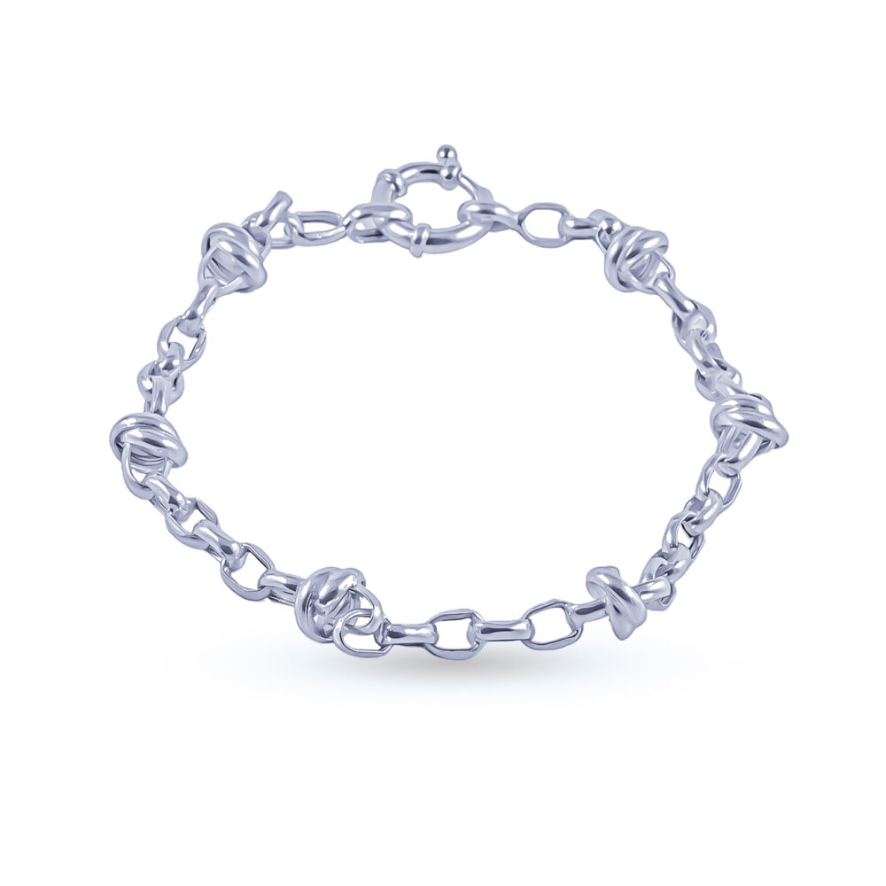 P4221 - PULSERA DE PLATA 925 ROLO FINA CON NUDOS
