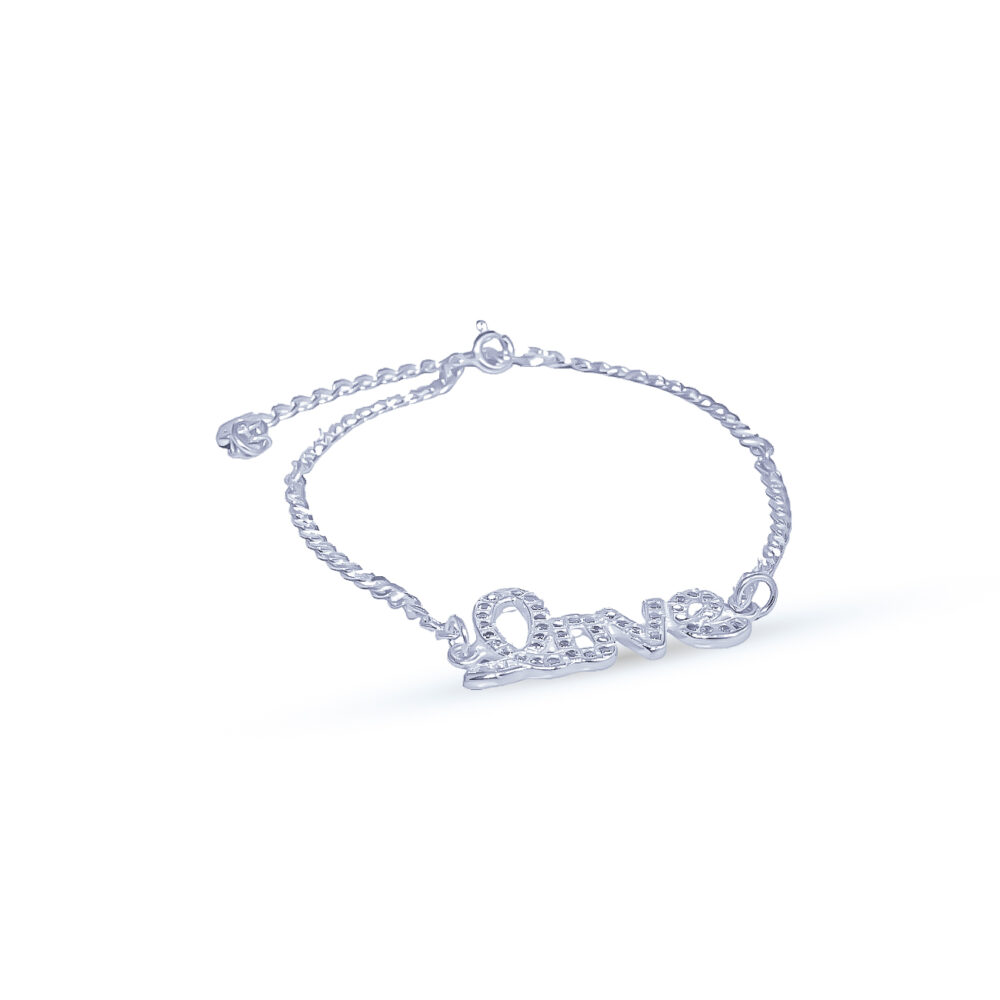 P4315 - PULSERA DE PLATA 925 CON DIJE  LOVE CON CUBIC