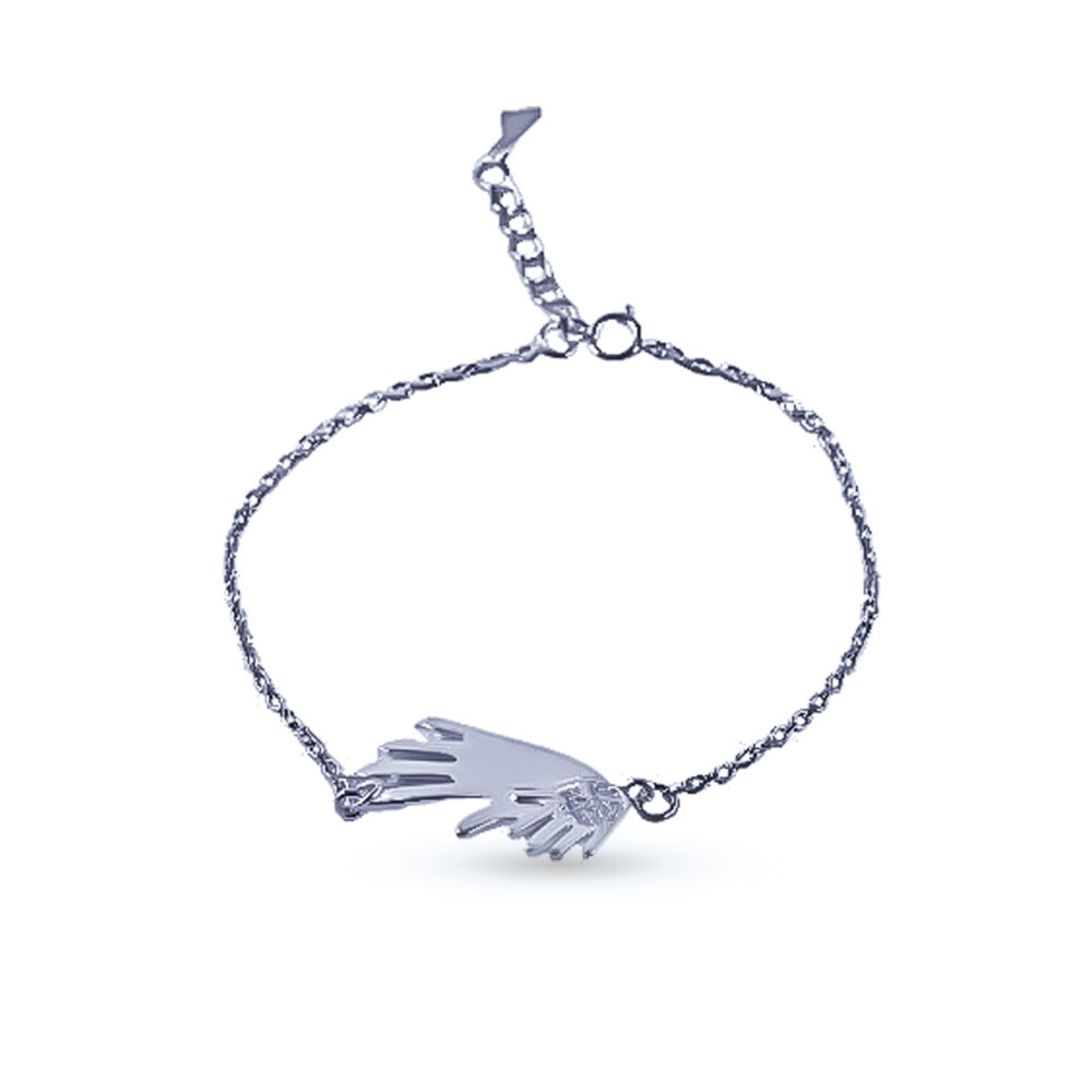 PULSERA DE PLATA 925 CON DIJE MANO CON CUBIC-PL400A