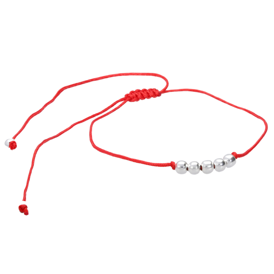 PULSERA MACRAME REGULABLE CON ESFERITAS DE PLATA 925