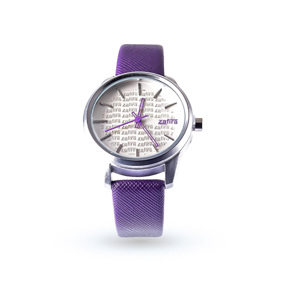 RELOJ ZAFIRA CON AGUJAS VIOLETAS MALLA VIOLETA-RE454