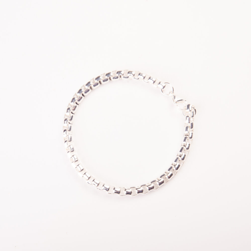ACE404P-PULSERA DE ACERO BLANCO PUNTO COREANO GRUESA