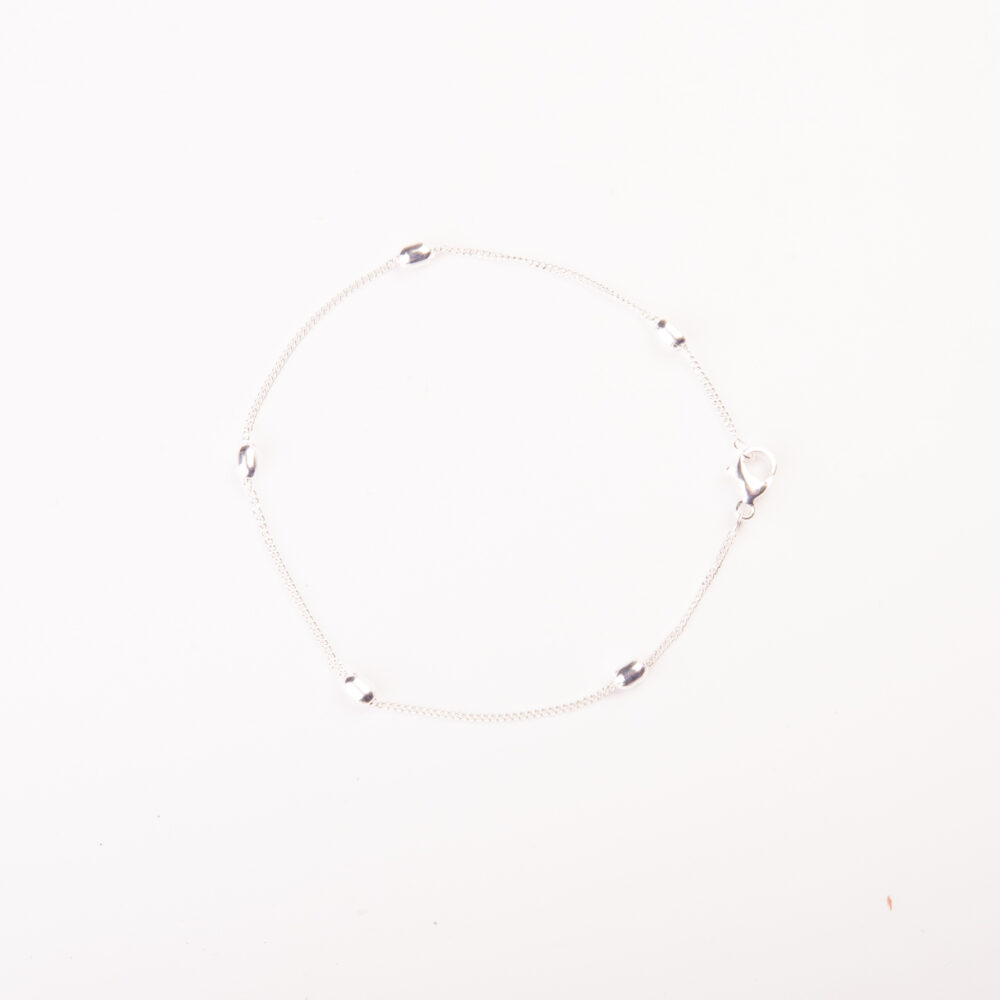 PULSERA DE ACERO BLANCO CON MINI ESLABONES OVALDOS - ACE65PB
