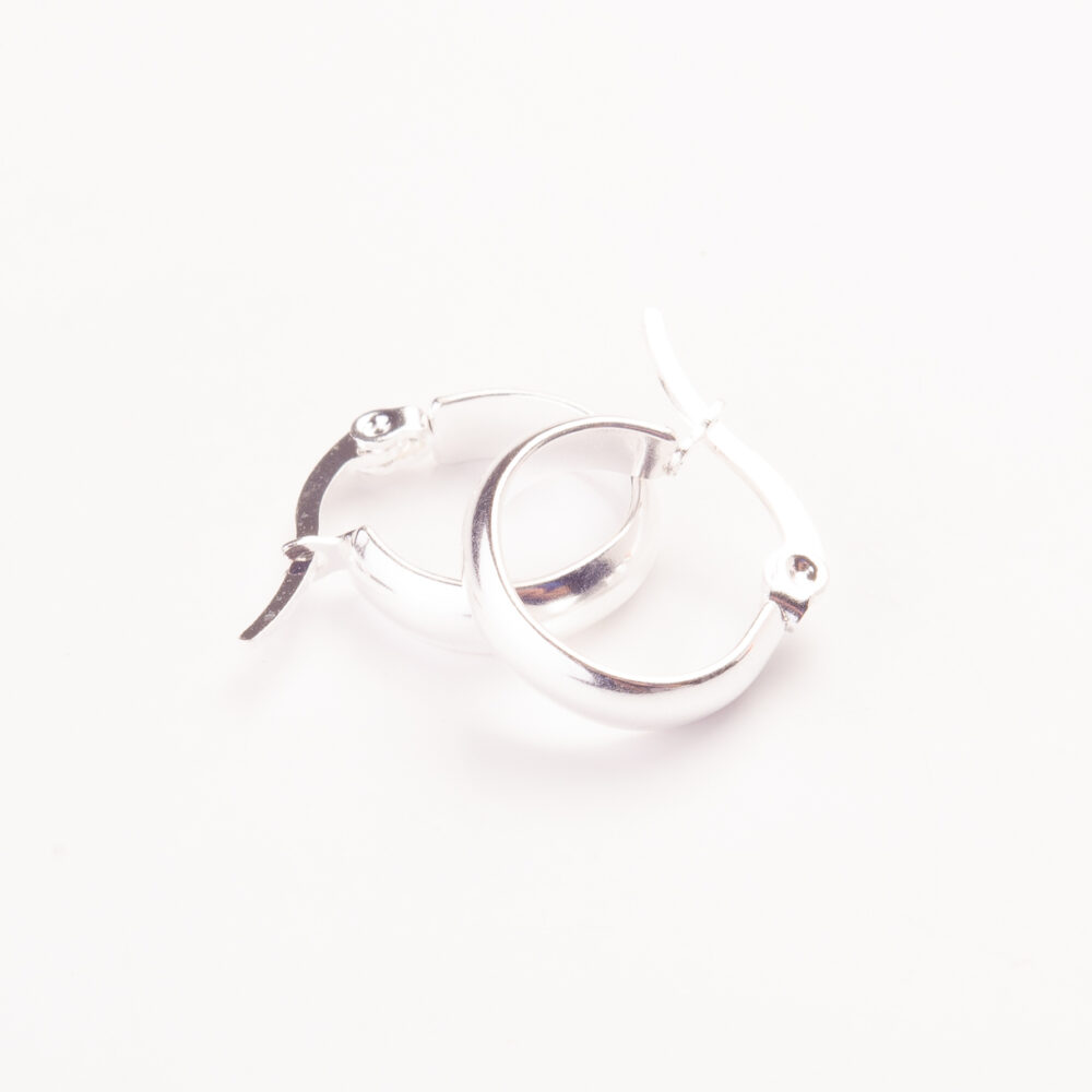 ARGOLLAS CUBANAS DE ACERO BLANCO CHATAS DE 12MM-ACEA433 - Imagen 2