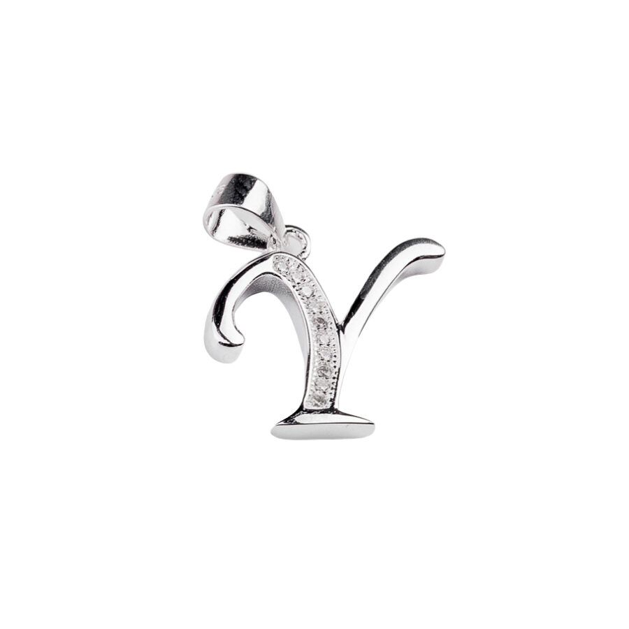 DIJE DE PLATA 925 LETRA Y CON ZIRCONIA - D06H1 - Imagen 2