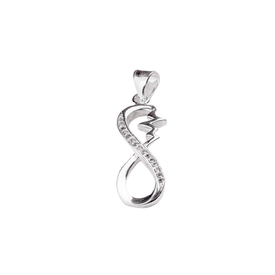 DIJE DE PLATA 925 SIGNO INFINITO Y LATIDO CON ZIRCONIA - Imagen 2
