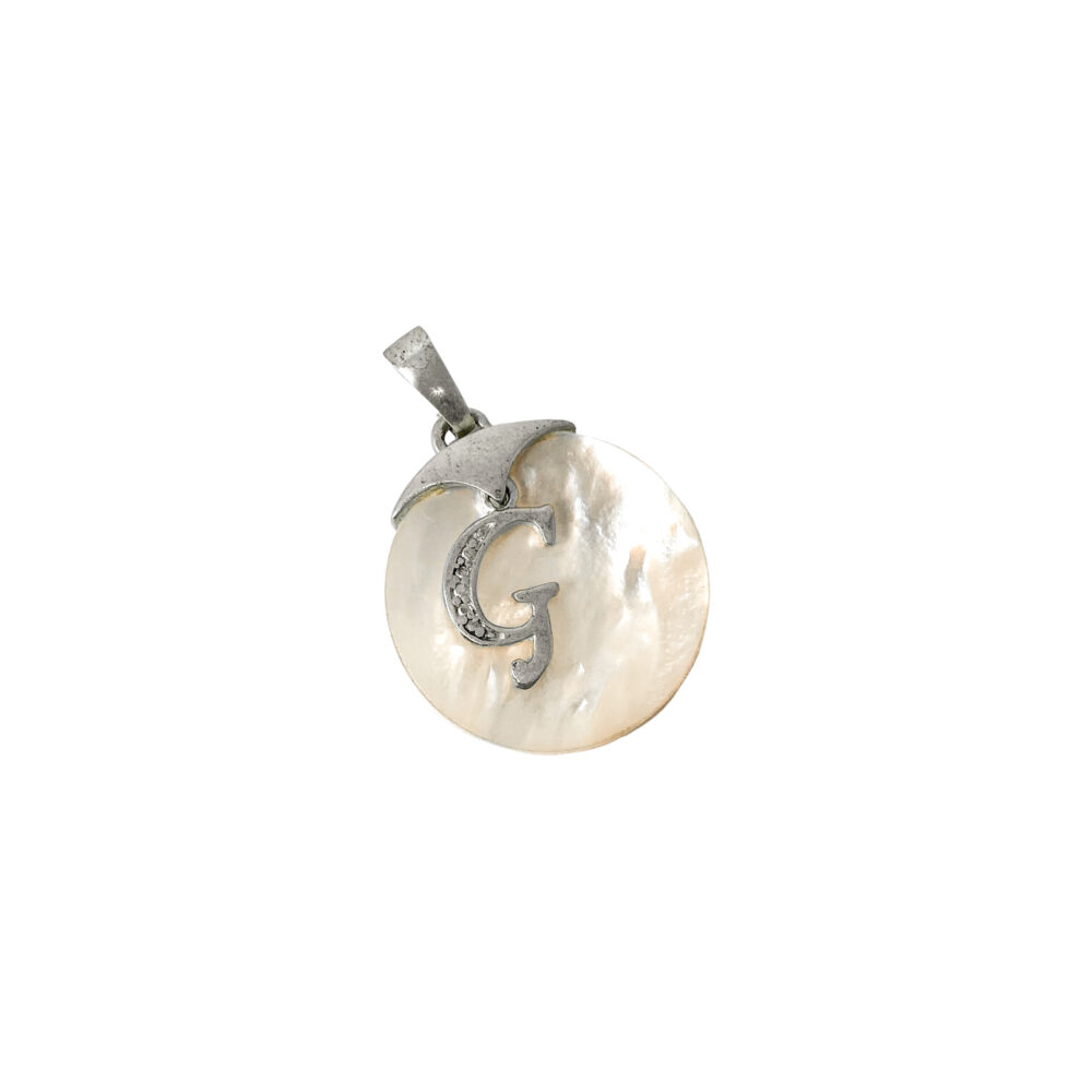 D2744 - DIJES PLATA 925 CIRCULO DE NACAR CON LETRA