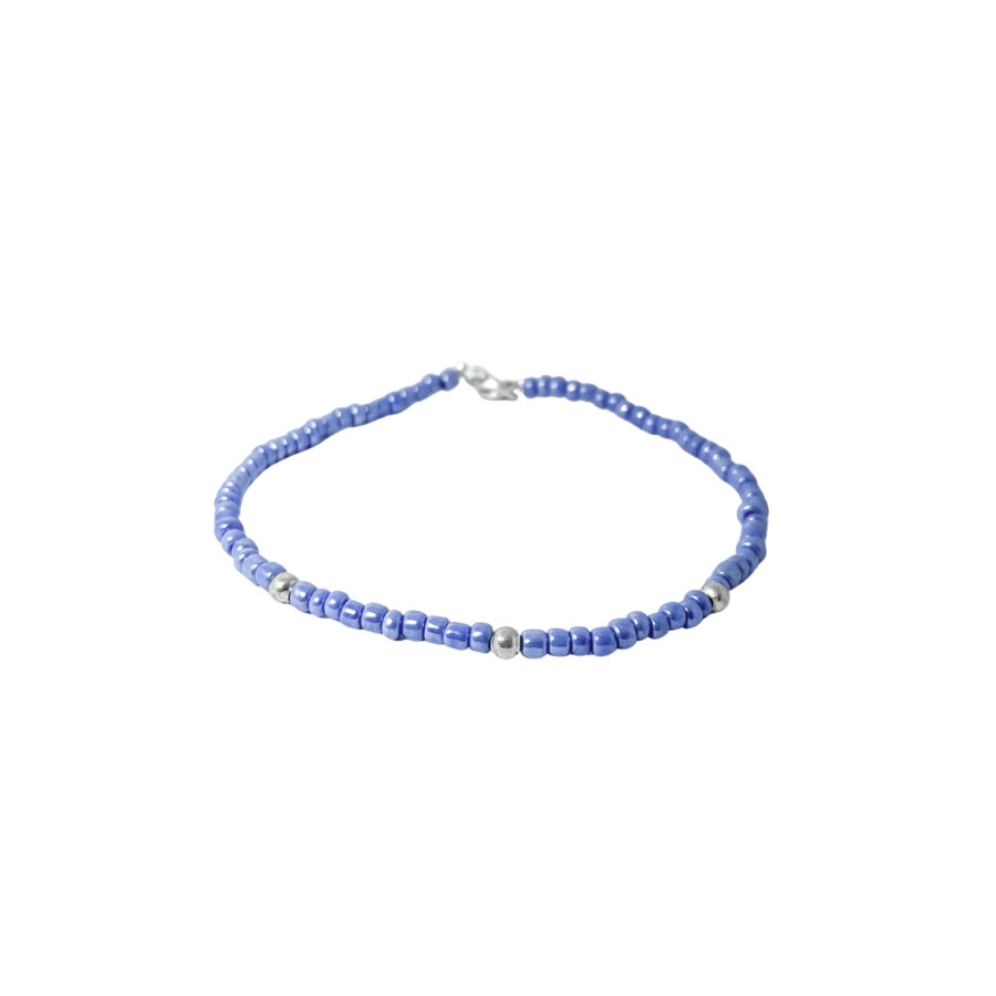 PLB25- PULSERA SEMI JOYAS BOLITAS DE PLATA Y BIJOU