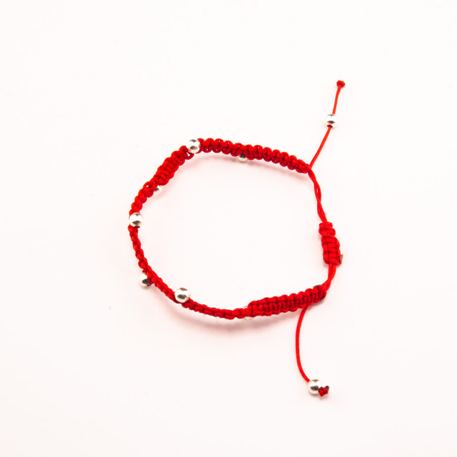 PULSERA MACRAME CON BOLITAS DE PLATA 925 INTERCALADAS