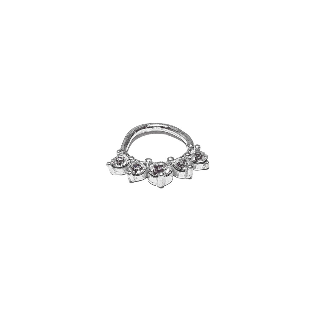 PIERCING SEPTUM DE PLATA 925 CON 5 ZIRCONIAS - PS05