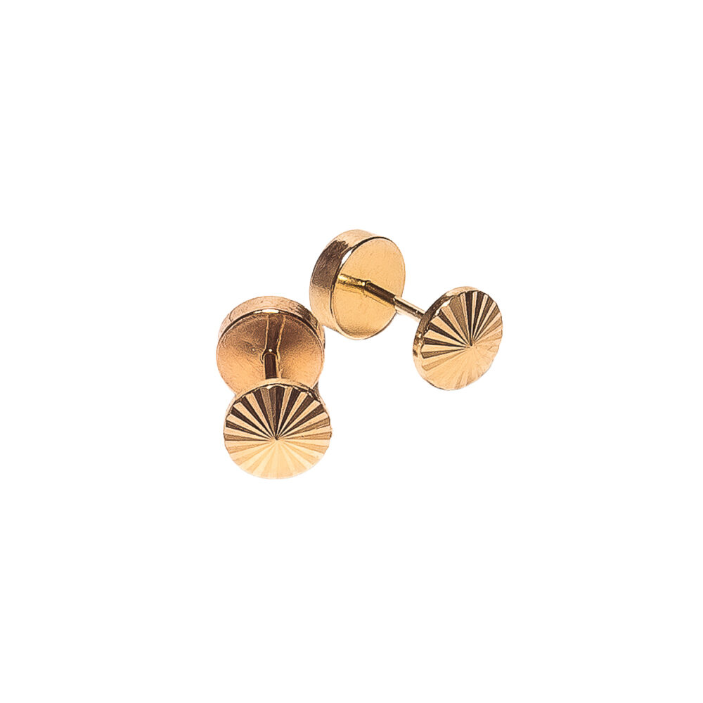 AROS ABRIDORES BEBE DE ORO 18K CIRCULARES FACETADOS - ABO100 - Imagen 2