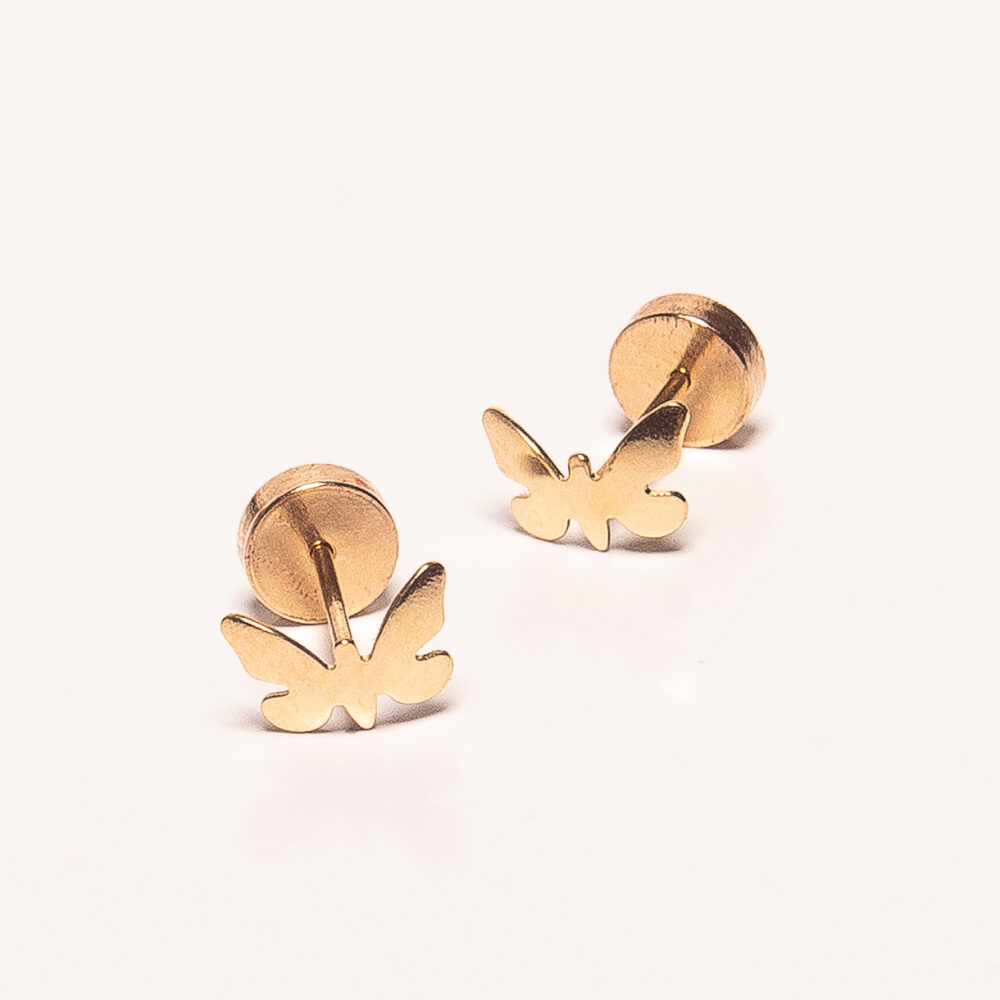 ABRIDORES DE ORO 18K CON FORMA DE MARIPOSA - ABO101 - Imagen 2