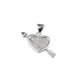 DIJE DE PLATA 925 CORAZON CON FLECHA Y MICRO PAVE - D21J2 - Imagen 2