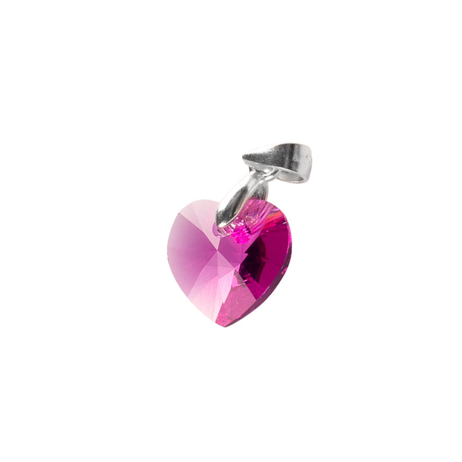 DIJE CORAZÓN DE CRISTAL FUCSIA - DIS003 - Imagen 2