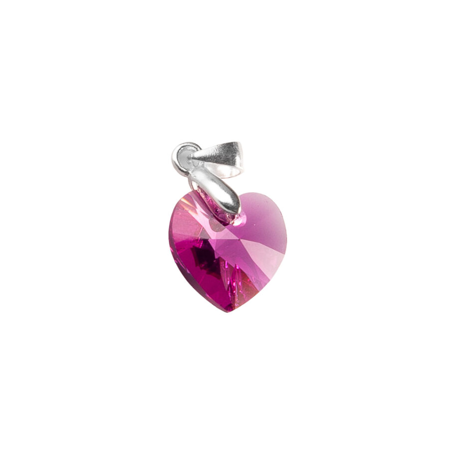 DIJE CORAZÓN DE CRISTAL FUCSIA - DIS003