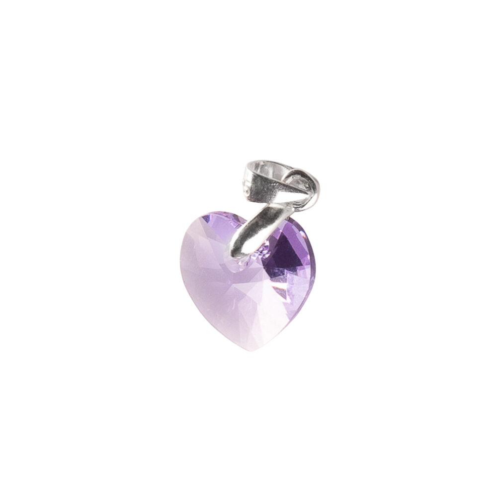 DIJE DE PLATA 925 CORAZÓN DE CRISTAL LILA - DIS004 - Imagen 2