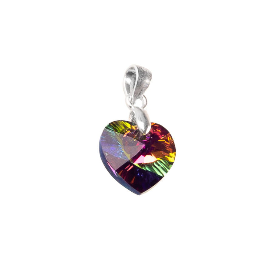 DIJE CORAZÓN DE CRISTAL VERDE TORNASOLADO - DIS005 - Imagen 2