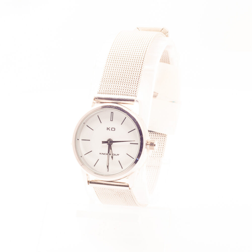 RE038-RELOJ KNOCK OUT DE MALLA FINA GRIS Y CUADRANTE CHICO - Imagen 2