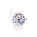 RELOJ KNOCK OUT DE FLORES Y MALLA CELESTE PASTEL DE GOMA - Imagen 2