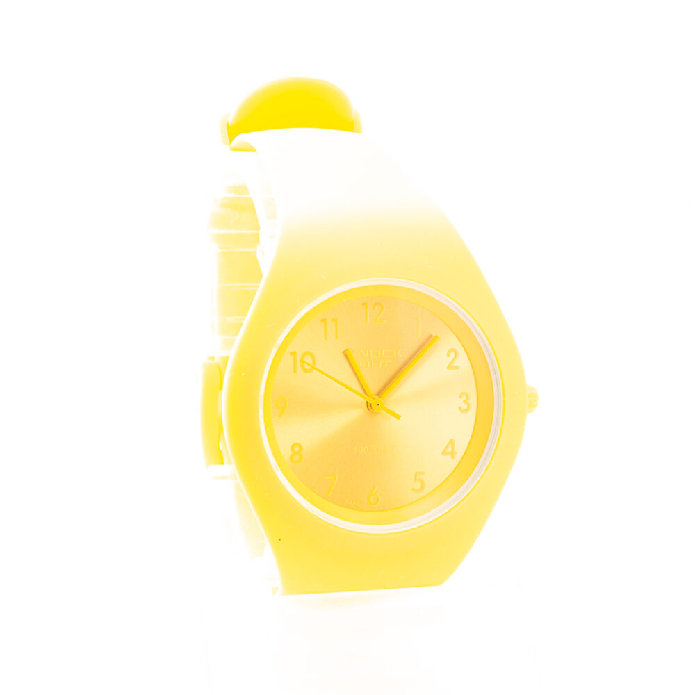 RELOJ KNOCK OUT AMARILLO, MALLA DE GOMA AMARILLA - Imagen 2