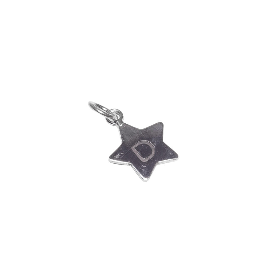 DIJE DE PLATA 925 ESTRELLA CON LETRA D GRABADA – DJ30 - Imagen 2