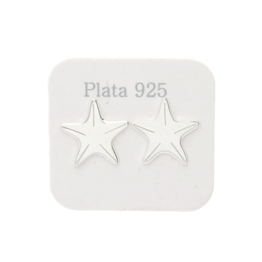 AROS DE PLATA 925 CON ESTRELLA GRANDE - AR0106