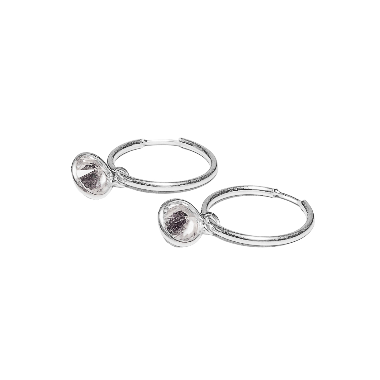 ARGOLLAS DE PLATA 925 CON ZIRCONIA CIRCULAR - ARG191