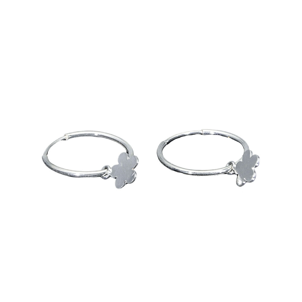 ARGOLLAS DE PLATA 925 CON DIJE DE FLOR - ARG200X