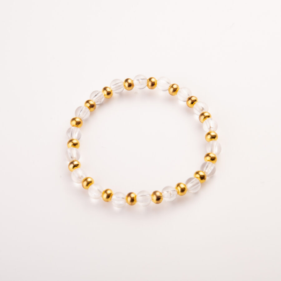 PULSERA TRANSPARENTE CON DORADO - BIJOU10