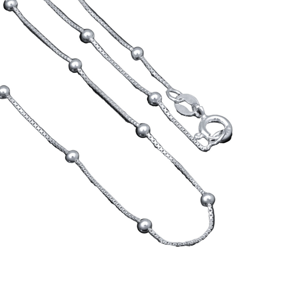 CADENA DE PLATA 925 VENECIANA CON BOLITAS - C189W