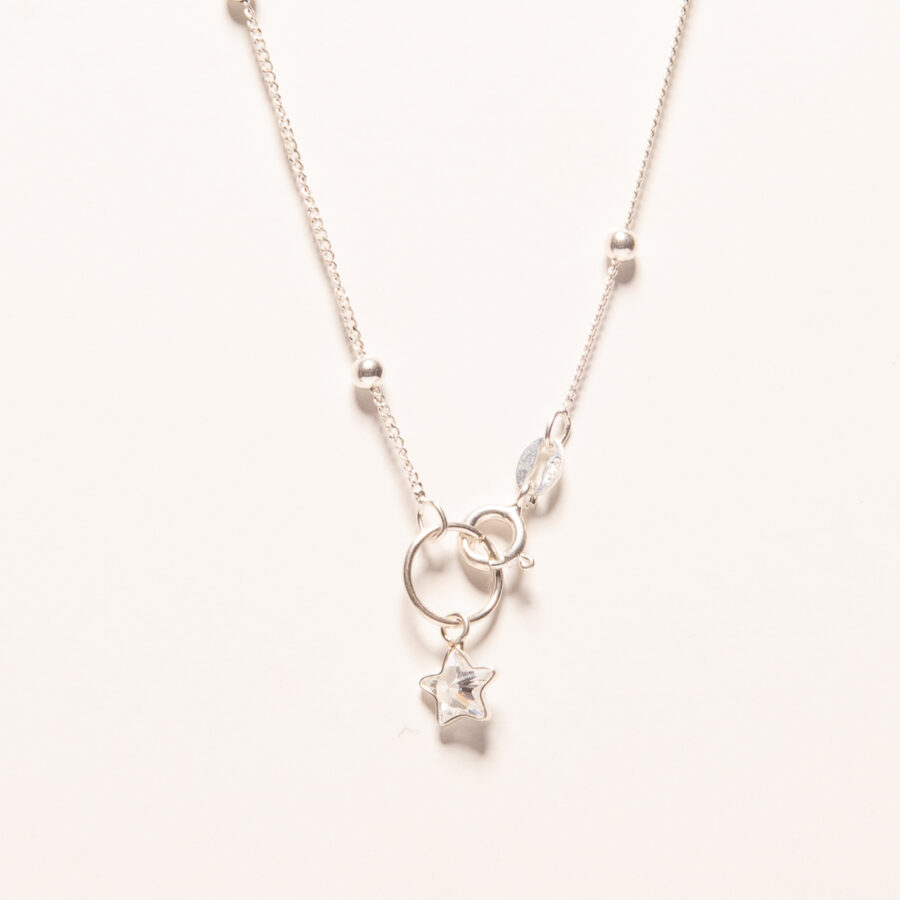 PULSERA DE PLATA 925 + ESFERAS Y DIJE ESTRELLA DE ZIRCONIA