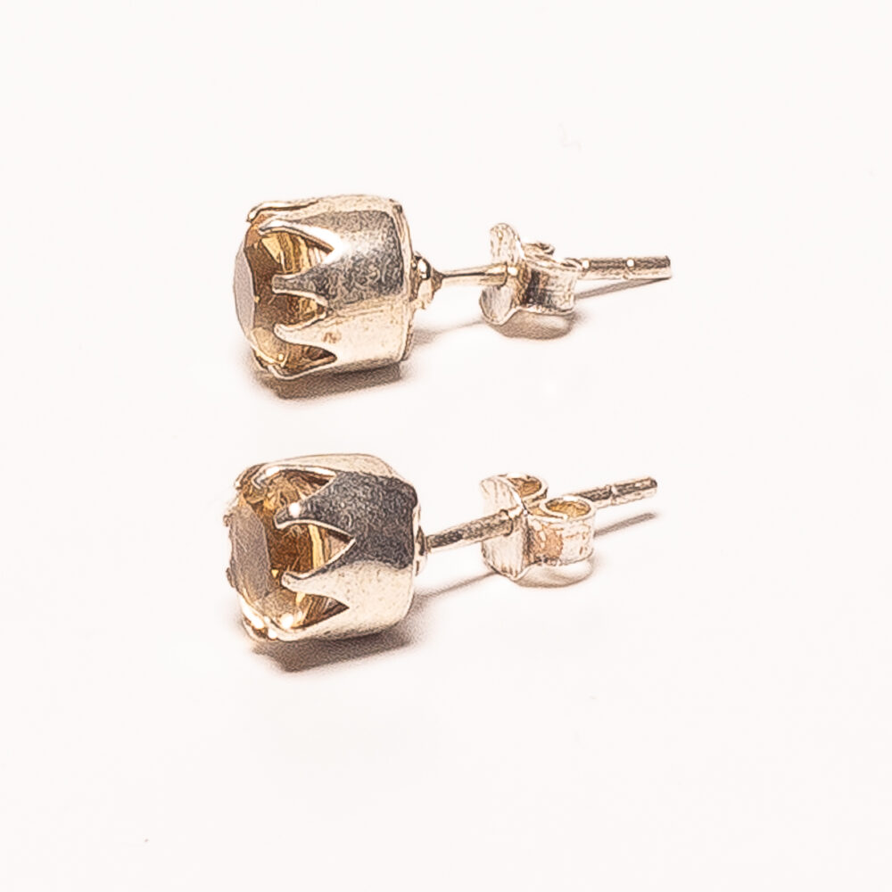 AROS DE PLATA 925 PASANTES CON ZIRCONIA CIRCULAR AMARILLO - Imagen 2