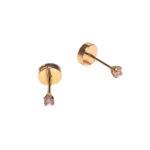 AROS ABRIDOR BEBE DE ORO18K CON MINI ZIRCONIA ROSA - ABO0033 - Imagen 2
