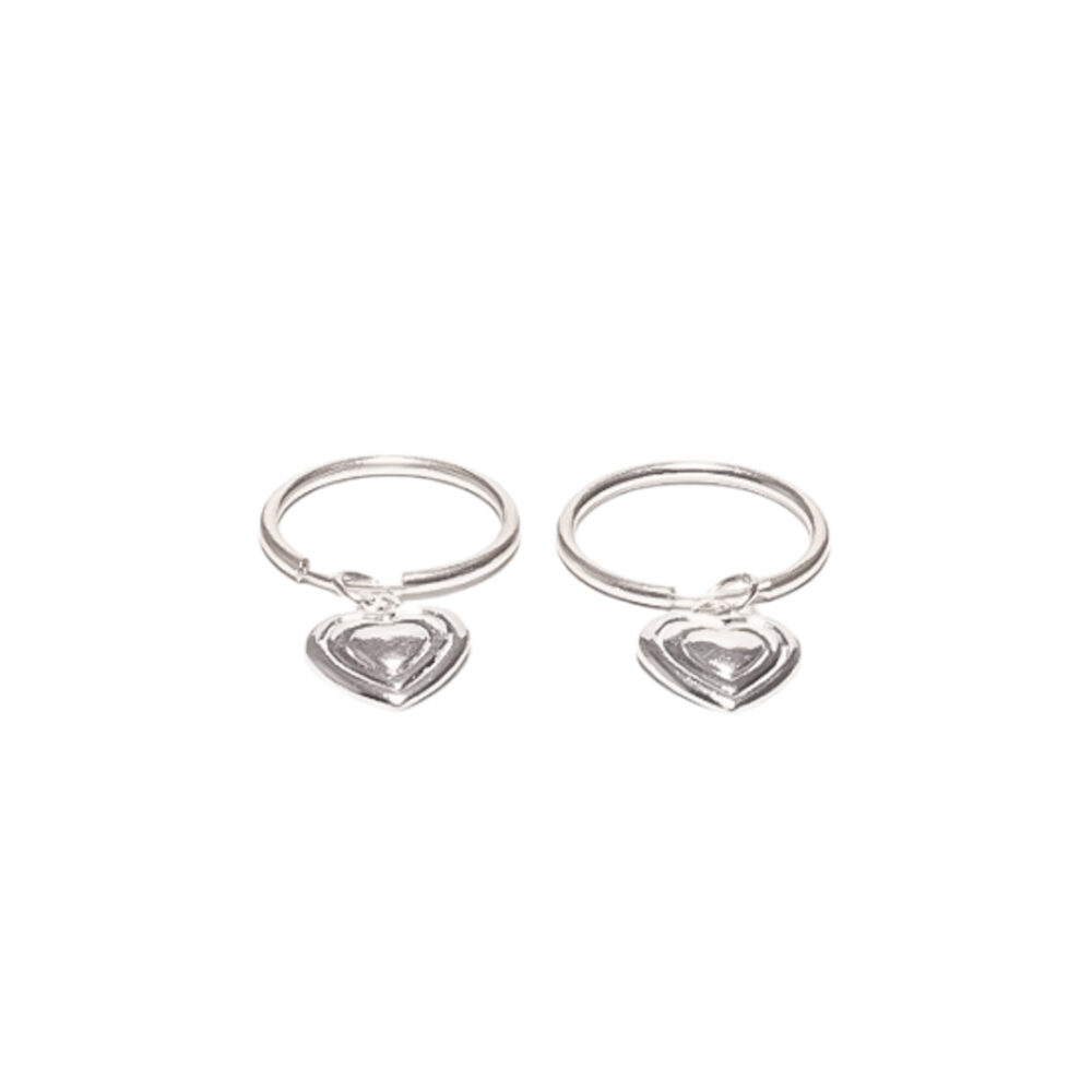 ARGOLLAS DE PLATA 925 DIJE DE CORAZON LABRADO - AR3002