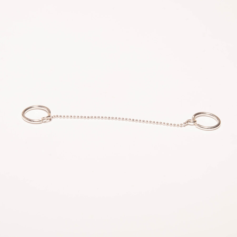 ARGOLLAS DE PLATA 925 UNIDAS POR CADENA DE BOLITAS - AR3120 - Imagen 2