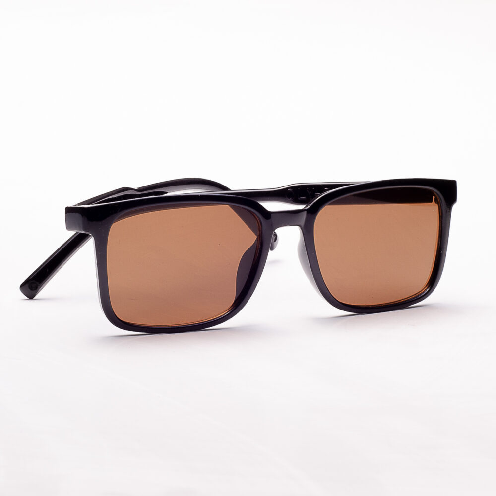 LENTES DE MODA MARRONES CON MARCO NEGRO - LE1003 - Imagen 2