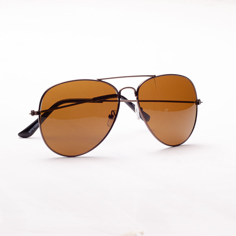 LENTES DE MODA ESTILO AVIADOR MARRON CON MARCO DEL MISMO TONO - LE1006