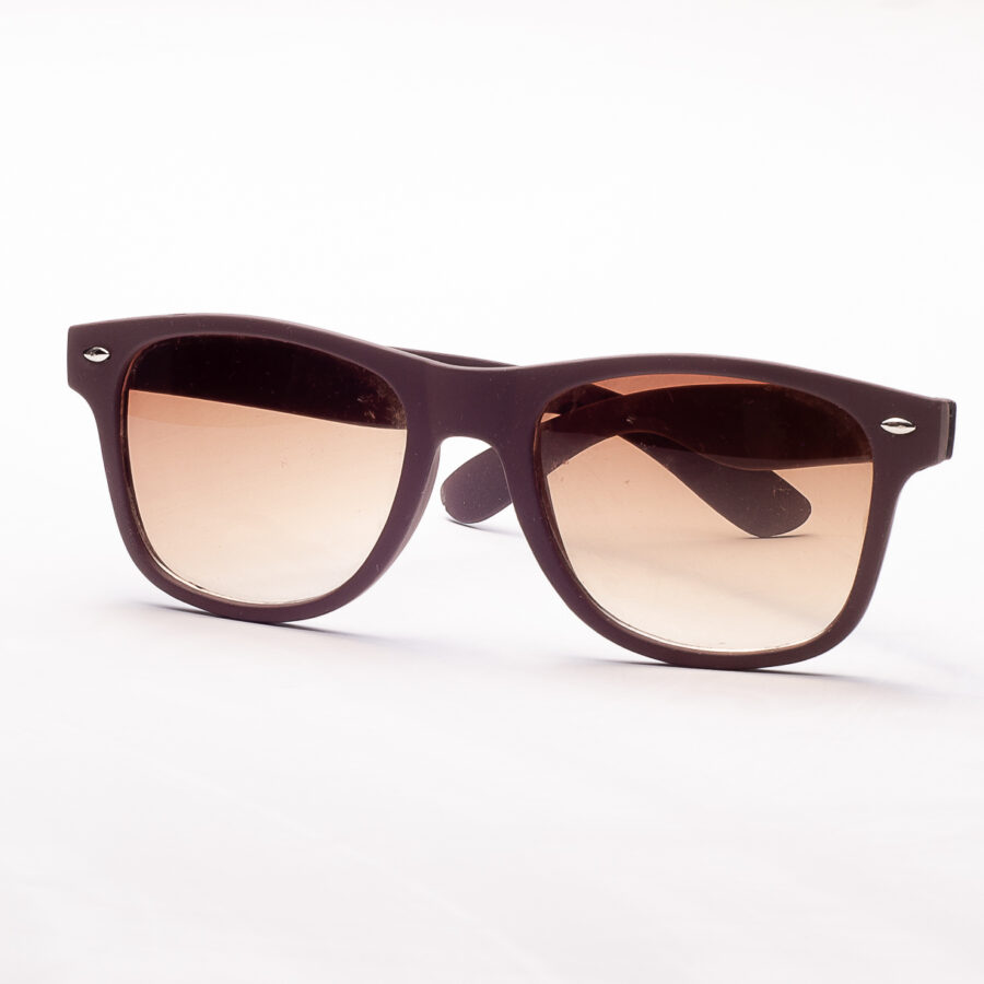 LENTES DE MODA MARCO MARRON OPACO Y VIDRIO DEL MISMO TONO