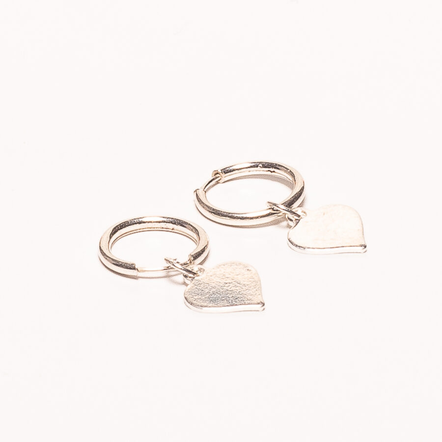ARGOLLAS DE PLATA 925 DIJE DE CORAZON LISO - AR3026 - Imagen 2