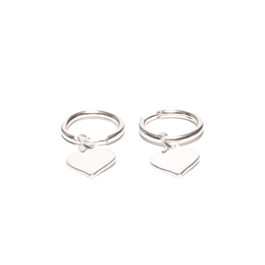ARGOLLAS DE PLATA 925 DIJE DE CORAZON LISO - AR3026