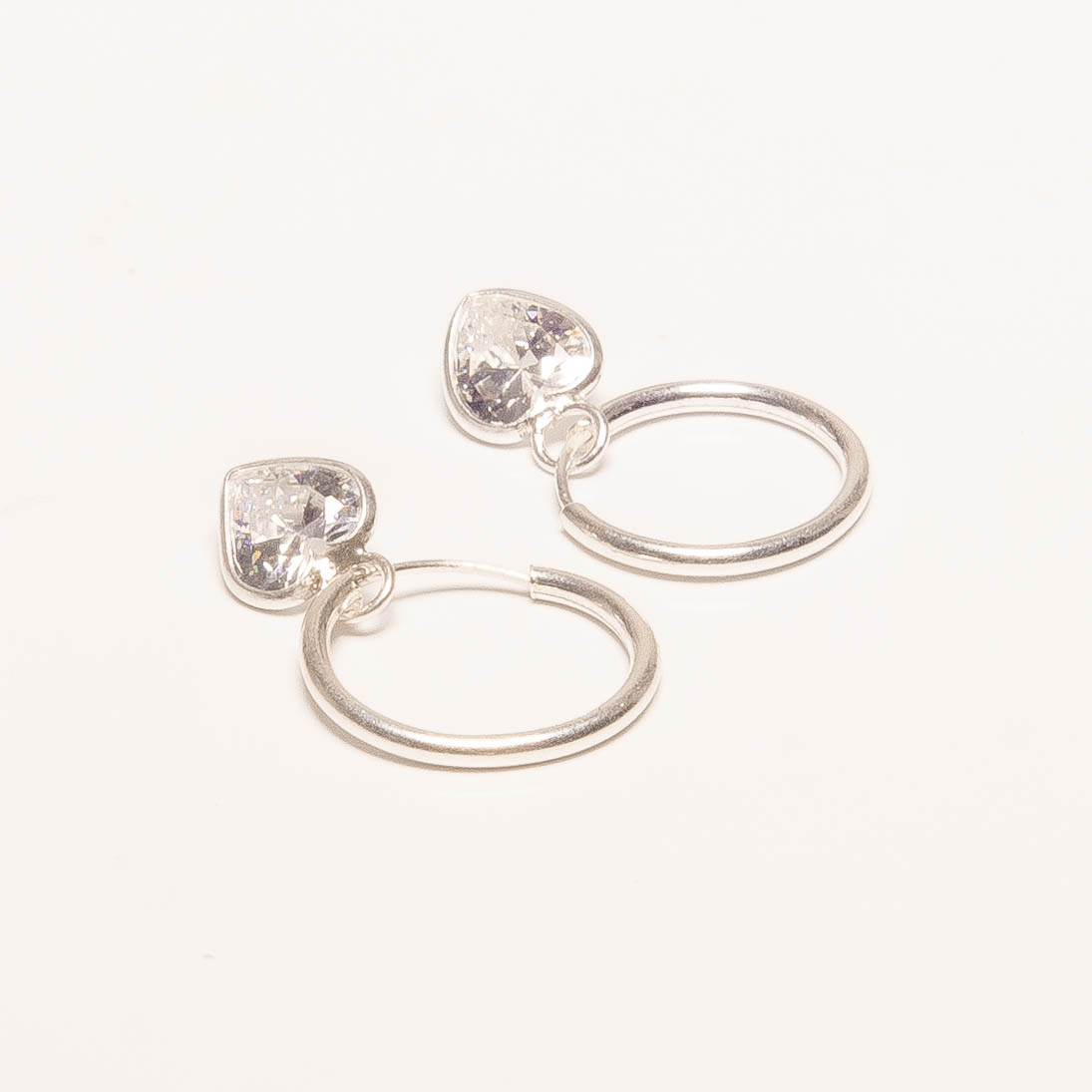 AROS ARGOLLA DE PLATA 925 CON DIJE CORAZÓN ZIRCONIA - AR3036 - Imagen 2